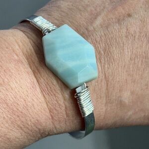 Silver Bracelet with Blue Stone